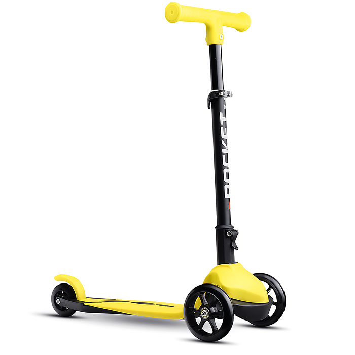 Самокат трёхколёсный R0205 ROCKET колёса PU, цвет желтый