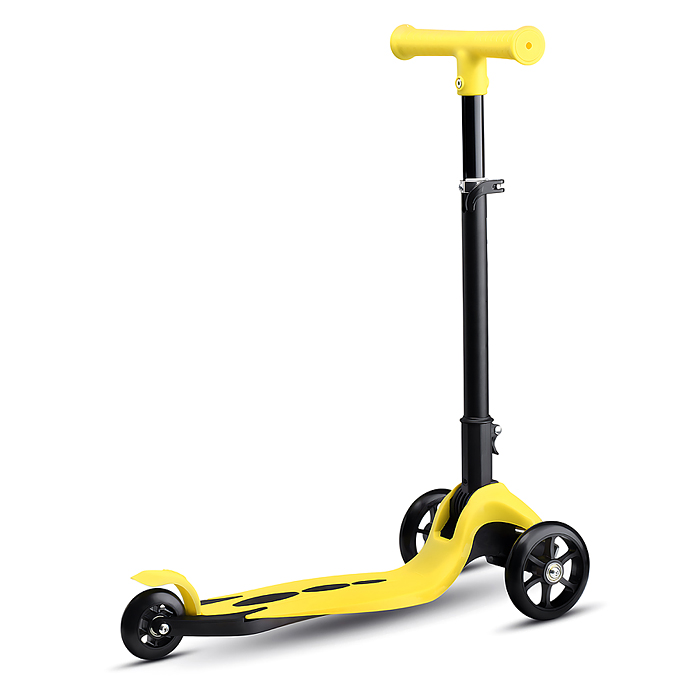 Самокат трёхколёсный R0205 ROCKET колёса PU, цвет желтый