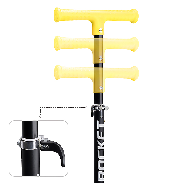 Самокат трёхколёсный R0205 ROCKET колёса PU, цвет желтый