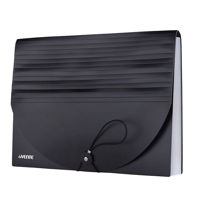 Папка-органайзер с 25-ю отделениями A4 (330x235 мм) 700 мкм, разделители 130 мкм, черная с