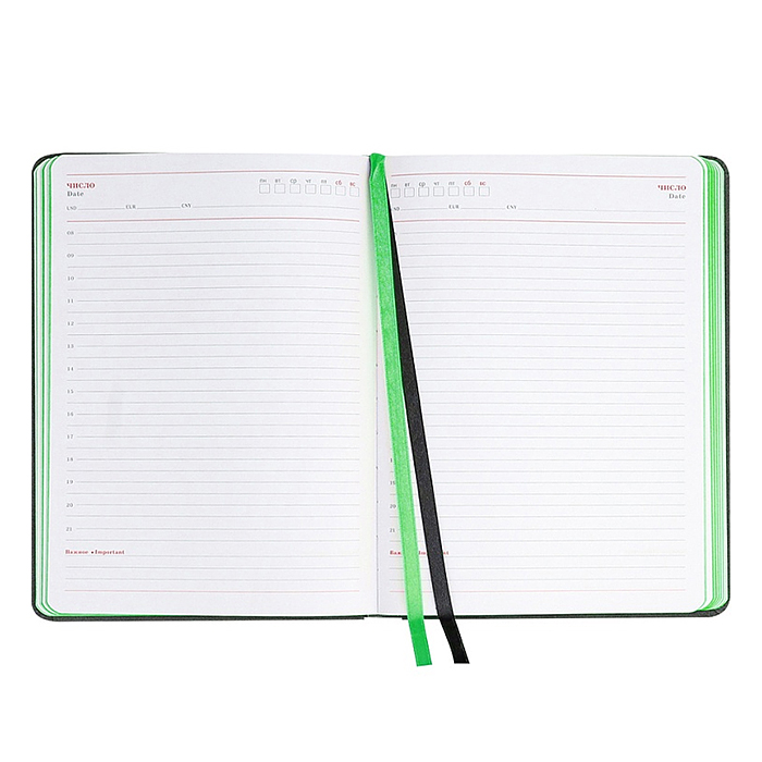 Ежедневник недатированный A5, 136л. "Carbon&colors" зеленый