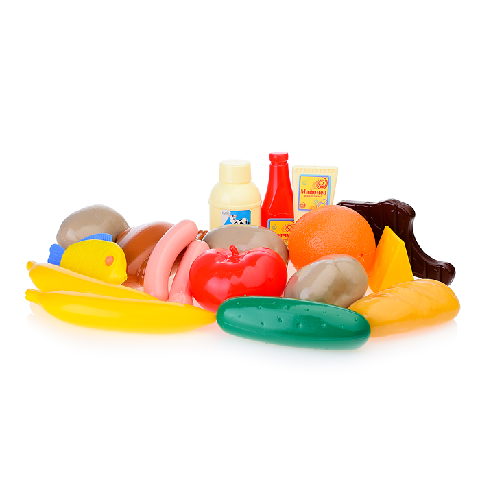 Тележка для супермаркета с продуктами