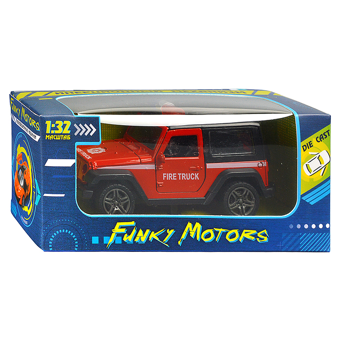 Фото к товару Красная инерционная служебная машинка Джип die-cast,1:32, открывающиеся двери Красная инерционная служебная машинка Джип die-cast,1:32, открывающиеся двери