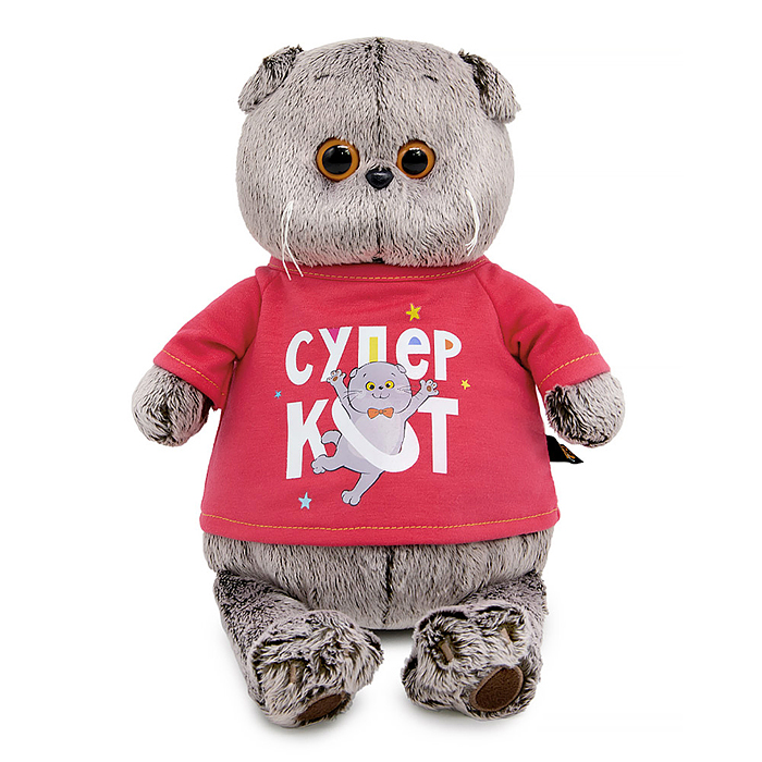 Фото к товару Кот Басик в лонгсливе с принтом "Супер кот" Кот Басик в лонгсливе с принтом "Супер кот"