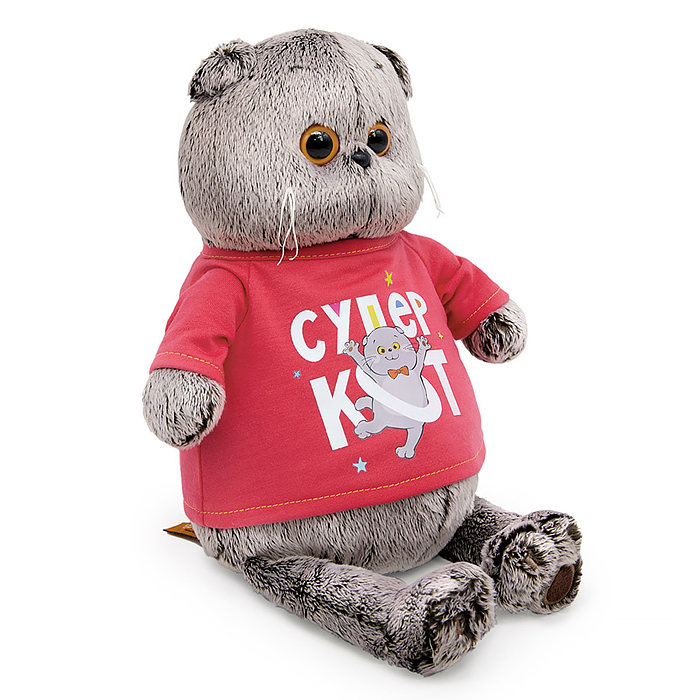 Фото к товару Кот Басик в лонгсливе с принтом "Супер кот" Кот Басик в лонгсливе с принтом "Супер кот"