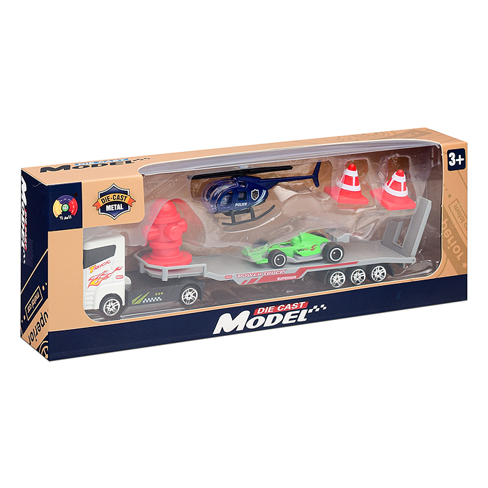Набор транспорта G3588Z с вертолетом и гоночной машиной, в коробке