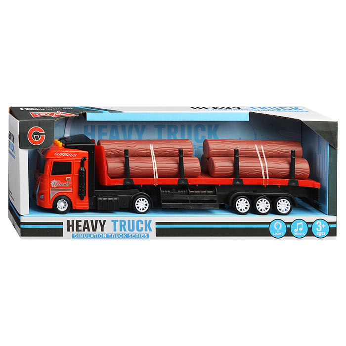 Фото к товару Машина 99A3C "Лесовоз" со срубом, в коробке Машина 99A3C "Лесовоз" со срубом, в коробке