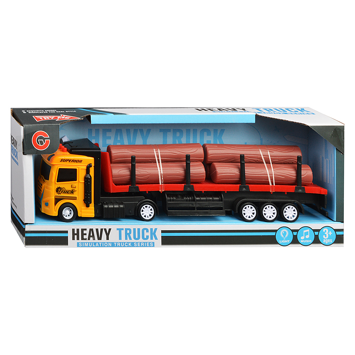 Фото к товару Машина 99A3C "Лесовоз" со срубом, в коробке Машина 99A3C "Лесовоз" со срубом, в коробке