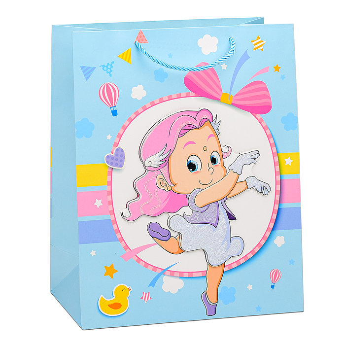 Пакет подарочный 00-6361 "Маленькая спортсменка" 26х32х12 см