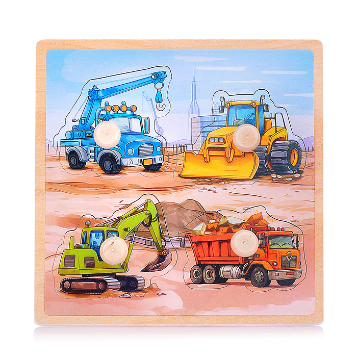 Пазл-вкладыш D2008 "Строительная техника"