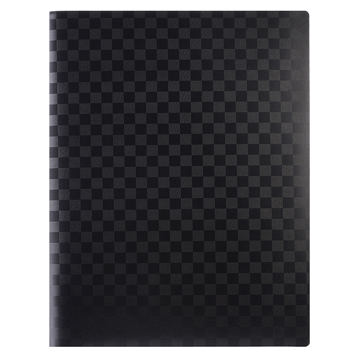 Папка с 20 вкладышами A4 "TOTAL BLACK" A4 (235x310x15 мм) 400 мкм, фактура "Шахматная доска"