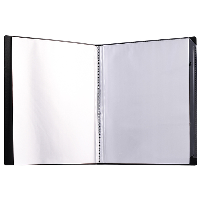 Папка с 20 вкладышами A4 "Total black" A4 (235x310x15 мм) 400 мкм, фактура "Шахматная доска"