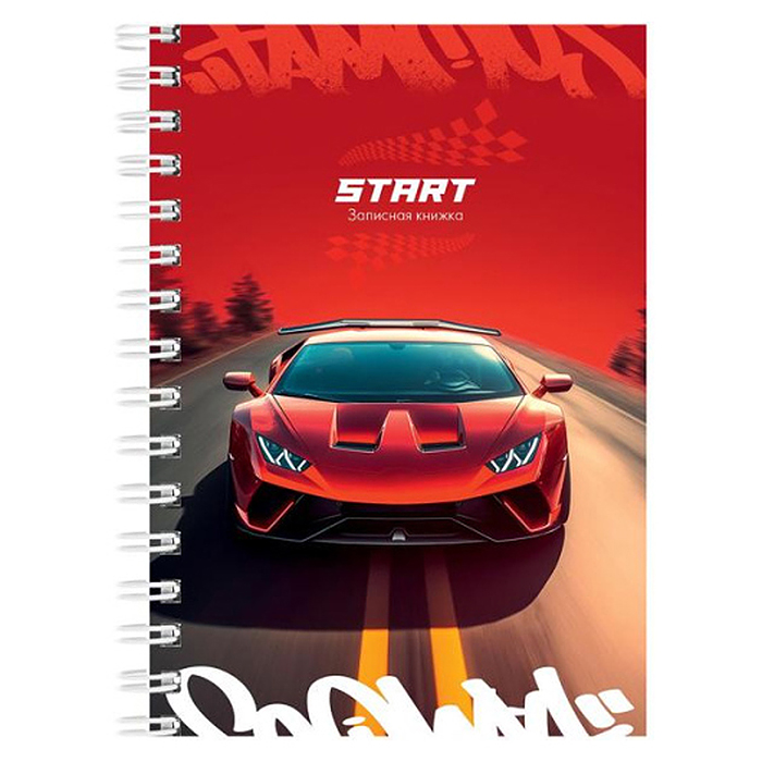 Записная книжка А6, 120л. "Шикарные автомобили - 1" на гребне, цветн. мелов. обл.