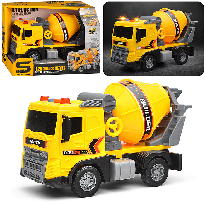 Машина JS172 "Цементовоз" (свет, звук) в коробке