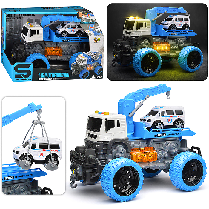 Машина JS106AS "Эвакуатор" 1:16 (свет, звук) в коробке (цвет зеленый)