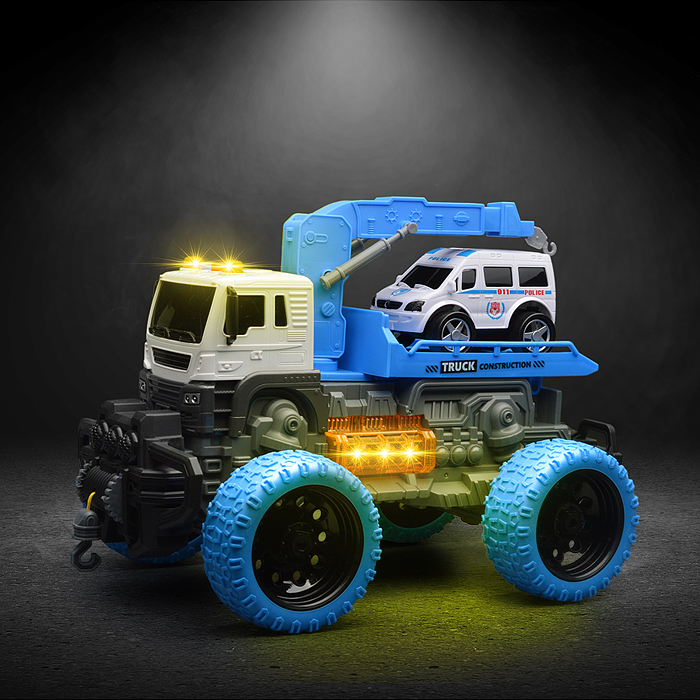 Машина JS106AS "Эвакуатор" 1:16 (свет, звук) в коробке (цвет зеленый)