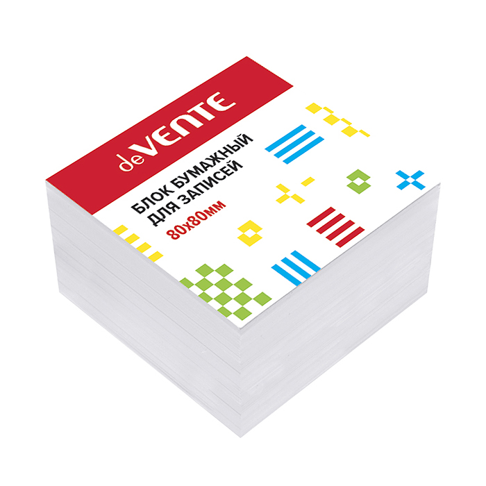 Куб бумажный для записей 80x80x50 мм белый, непроклеенный, офсет 100 г/м², белизна 92%