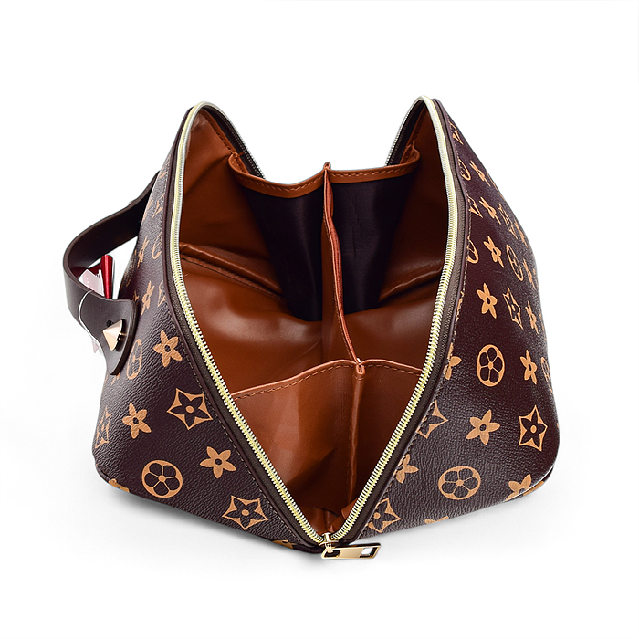 Пенал-косметичка "Monogram" 24x12x12 см, прямоугольный для 150 предметов, на молнии, внутре