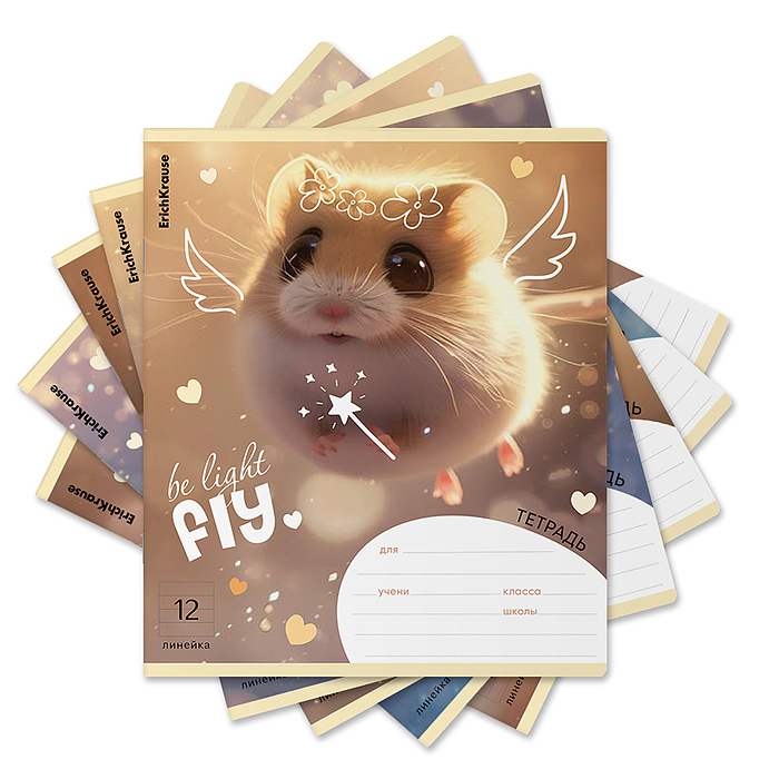 Тетрадь 12л. линейка "Fluffy"