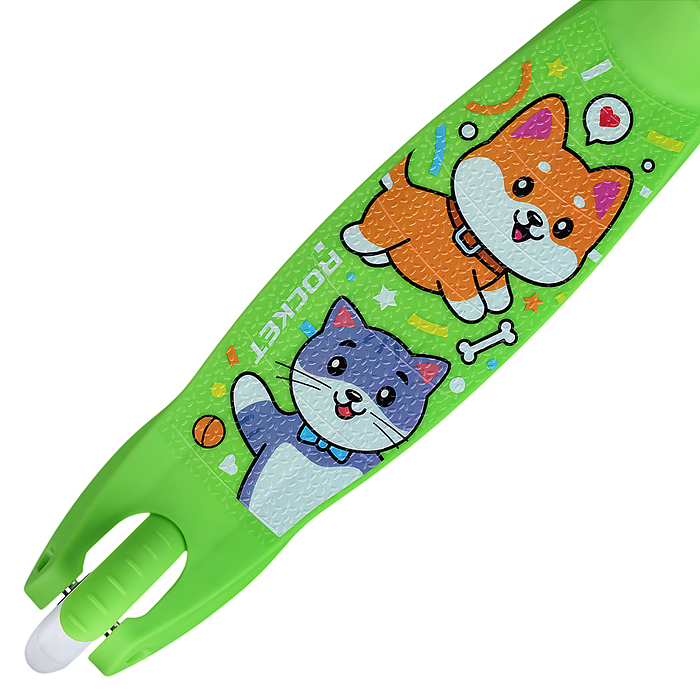 Самокат трёхколёсный R0203 ROCKET колёса световые PU, цвет салатовый