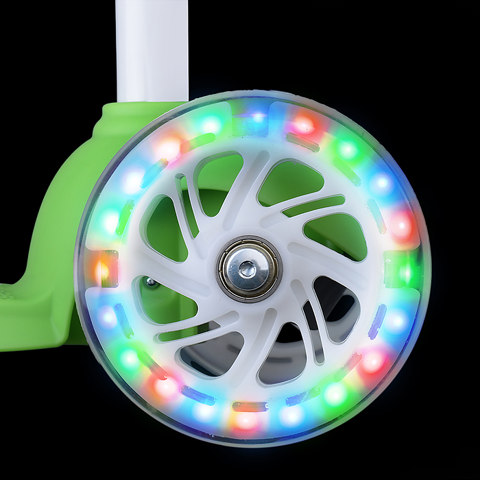 Самокат трёхколёсный R0203 ROCKET колёса световые PU, цвет салатовый