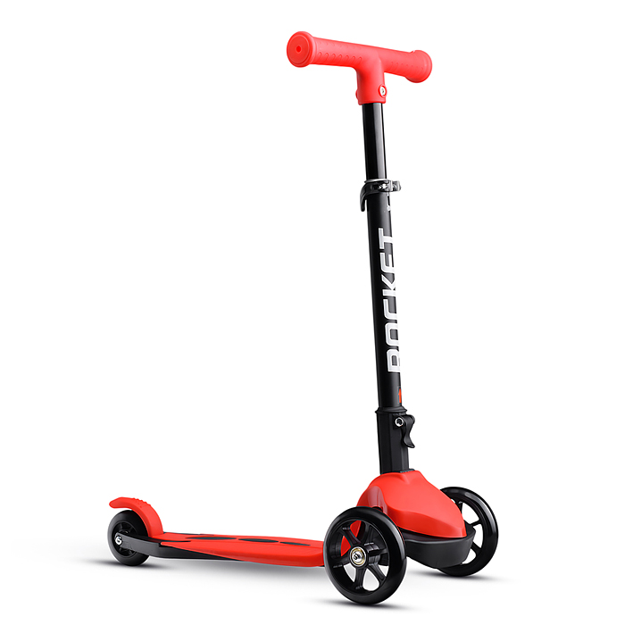 Самокат трёхколёсный R0205 ROCKET колёса PU, цвет красный