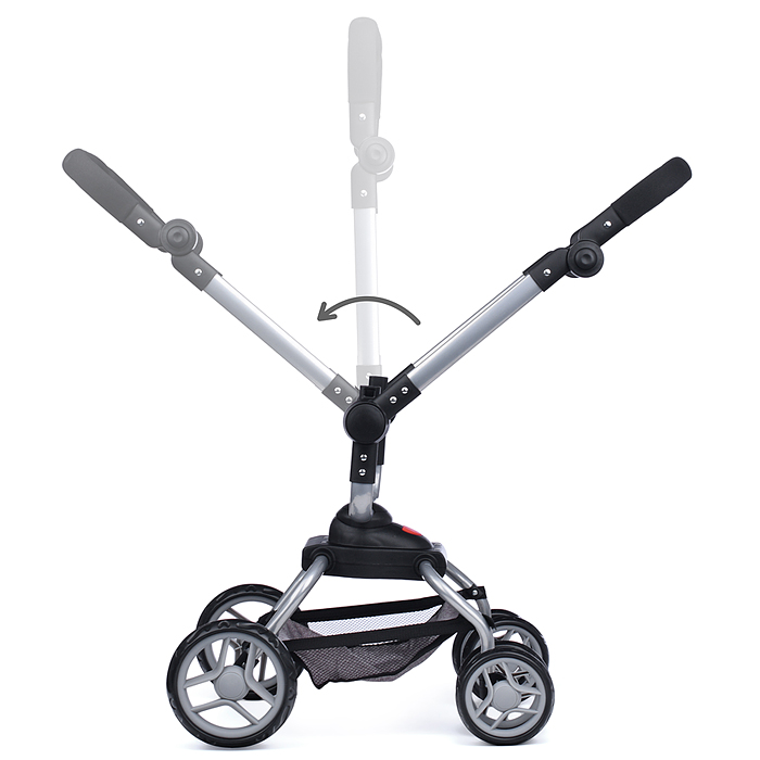 Коляска - трансформер 9623 для кукол, металлическая, регулируемая ручка, с корзиной, цвет серо-розов