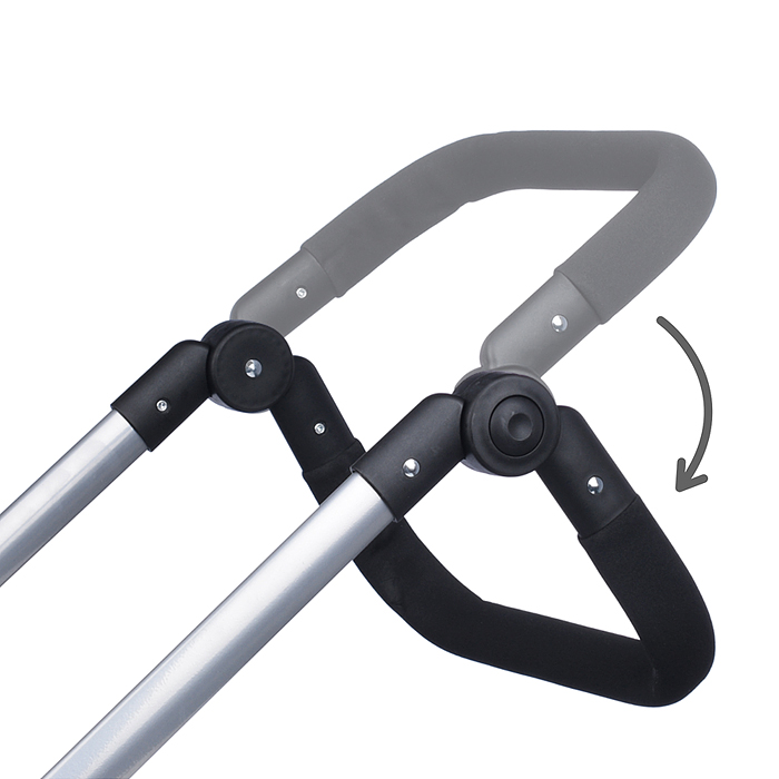 Коляска - трансформер 9623 для кукол, металлическая, регулируемая ручка, с корзиной, цвет серо-розов