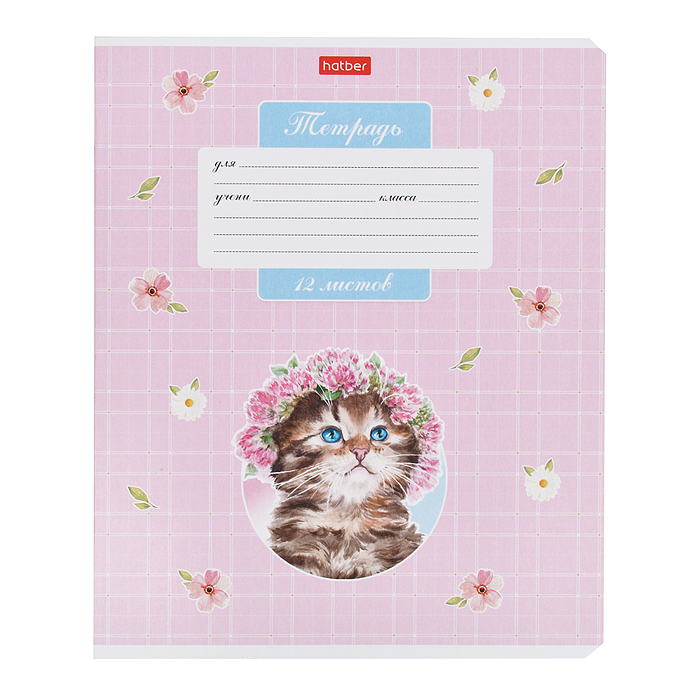 Тетрадь 12л клетка "Котики бывают разными"