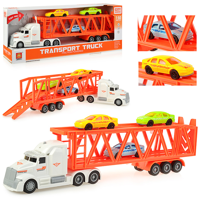 Машина WY782B "Автовоз" с машинками 1:50 (свет, звук) в коробке