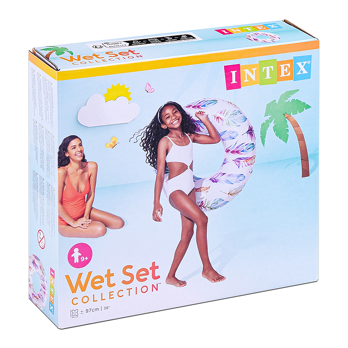 Круг для плавания «Узоры», с ручками, d=97 см, от 9 лет, цвета микс, 58263NP INTEX