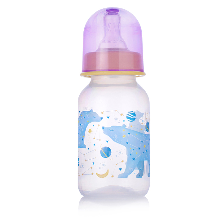 Бутылочка для кормления 125мл, соска S, "Звездное небо" в ассортименте