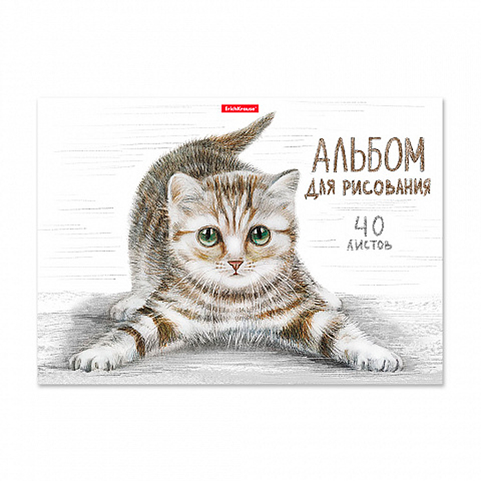 Альбом для рисования 40 л. "Tabby" А4, на клею 