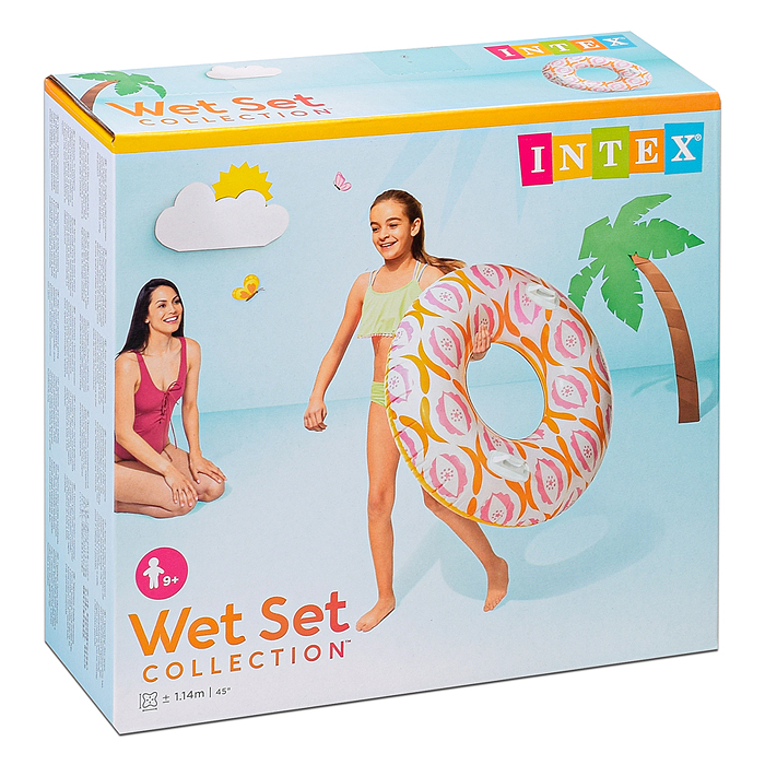 Круг для плавания d=114 см, от 9 лет, цвета МИКС, 56269NP INTEX