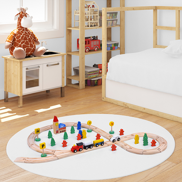 Трек с паровозом и фигурками D1068 в коробке