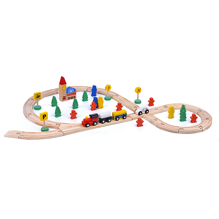 Трек с паровозом и фигурками D1068 в коробке