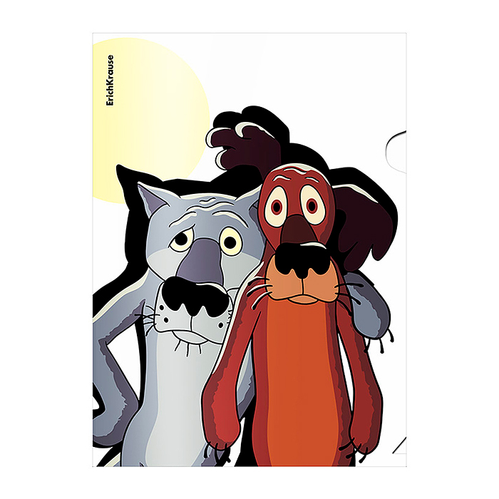 Папка-уголок пластиковая Жил-был Пёс, А4, ассорти 