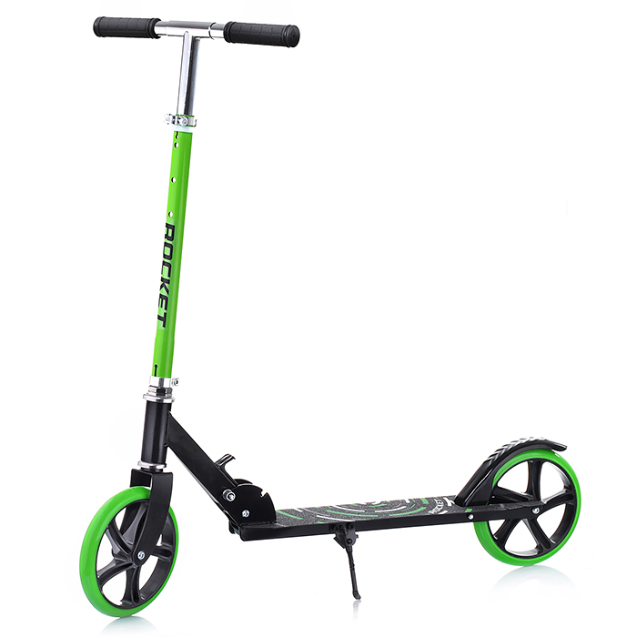 Фото к товару Самокат 2-х колесный ROCKET,колеса PU/ 200 мм, ABEC 7, зеленый Самокат 2-х колесный ROCKET,колеса PU/ 200 мм, ABEC 7, зеленый