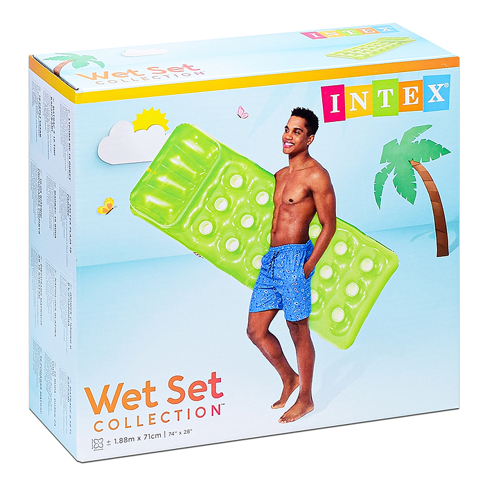 Матрас цветной со стаканами, 188Х71см 58890EU INTEX