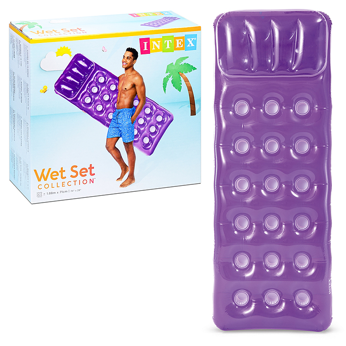 Матрас цветной со стаканами, 188Х71см 58890EU INTEX