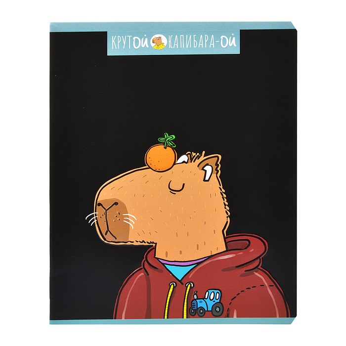 Тетрадь 48л. клетка, А5 "Крутой Капибара" скрепка