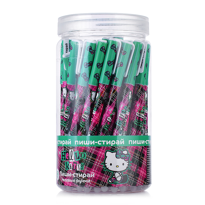 Ручка гелевая со стираемыми чернилами "Hello Kitty" игольчатый стержень, цвет чернил синий, 0,5мм