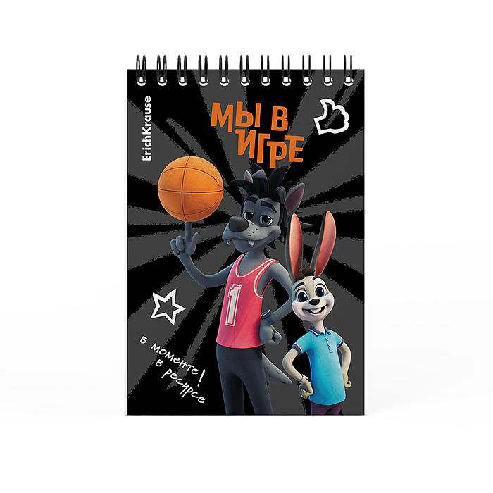 Блокнот 80 л., клетка "Ну, Погоди! Каникулы" на спирали А6