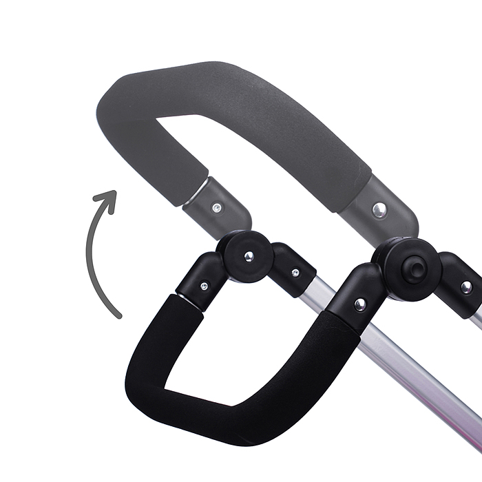 Коляска - трансформер для кукол 9651 металлическая, регулируемая ручка, с корзиной,цвет розово-серый