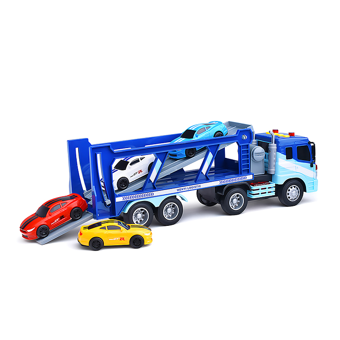 Машина WY572C "Автовоз. Перевозчик." (свет, звук) в коробке