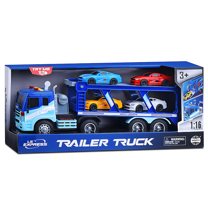 Машина WY572C "Автовоз. Перевозчик." (свет, звук) в коробке