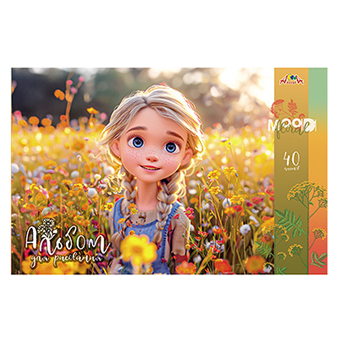 Фото к товару Альбом для рисования 40л. "Милые девочки" скоба, по сериям Альбом для рисования 40л. "Милые девочки" скоба, по сериям