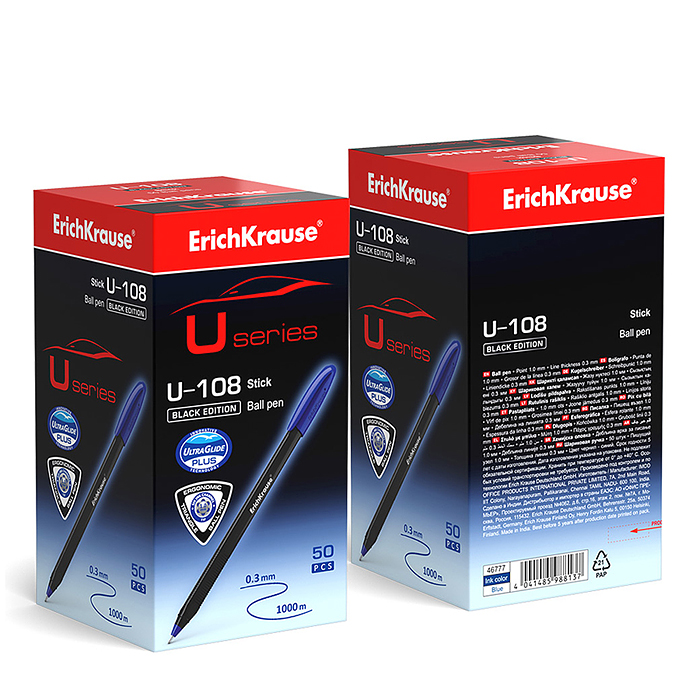 Фото к товару Ручка шариковая U-108 Stick Black Edition 1.0, Ultra Glide Technology, цвет чернил синий Ручка шариковая U-108 Stick Black Edition 1.0, Ultra Glide Technology, цвет чернил синий