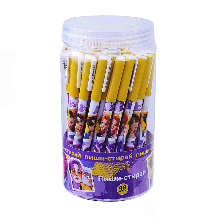 Ручка гелевая Дорама со стираемыми чернилами, цвет чернил синий 0,5 мм в пластиковом тубусе