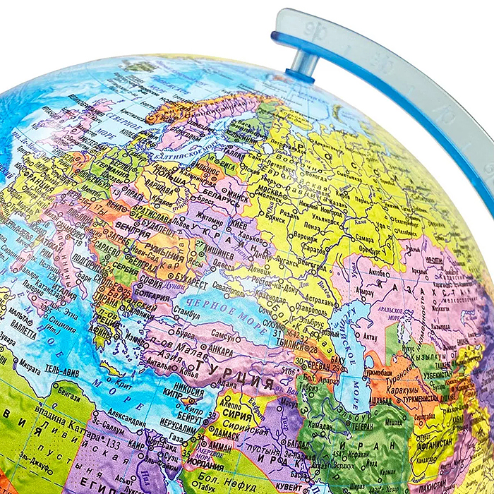 Интерактивный глобус Земли политический с подсветкой 250мм. от батареек.